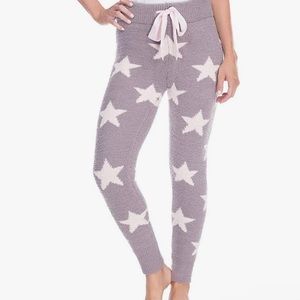 Size medium:Fuzzy grey pajama pants with pink stars